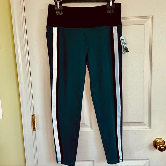 DSG (Dick’s Sporting Goods) Women’s Side Stripe 7/8 Tights in Deep Teal - Picture 3 of 6